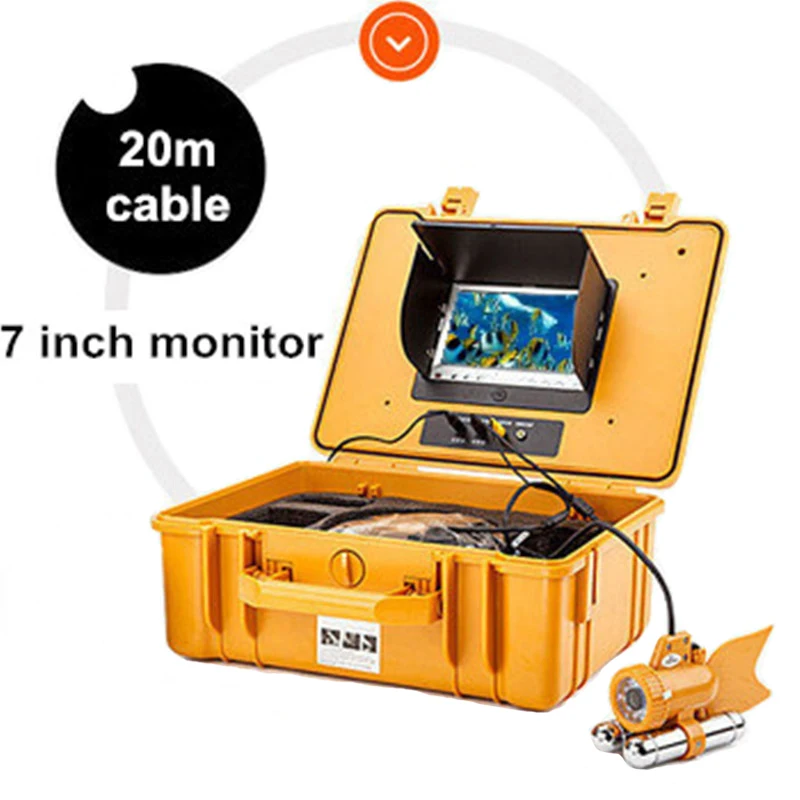 

20 meters cable 7 inch LCD underwater fishing system for marine and freshwater