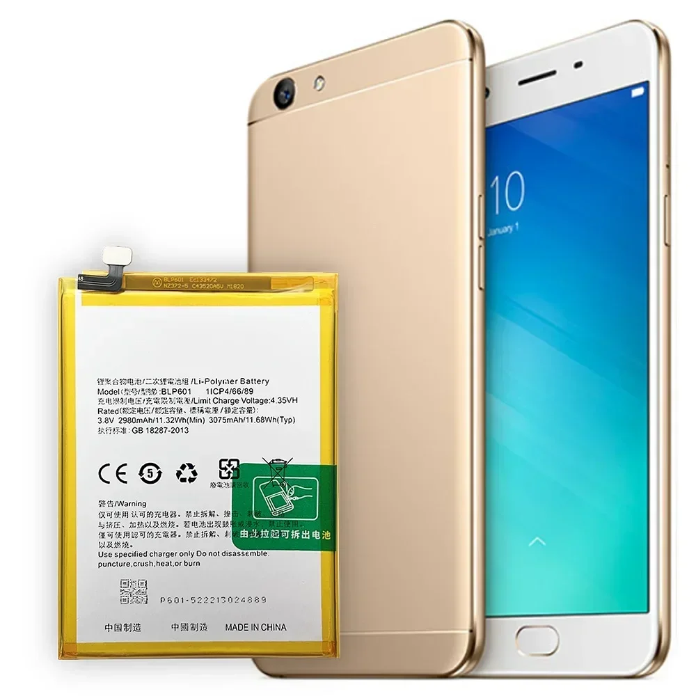 

Сменный аккумулятор для мобильного телефона OPPO BLP601 A53 A53T M A59 F1S, новый аккумулятор для мобильного телефона большой емкости