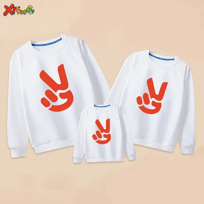 Family Matching Sweatshirts Hoodies Outfits Famili Outfit Sweatshirt Matching Long Sleeve Pullover Autumn Sweatshirt Custom Name