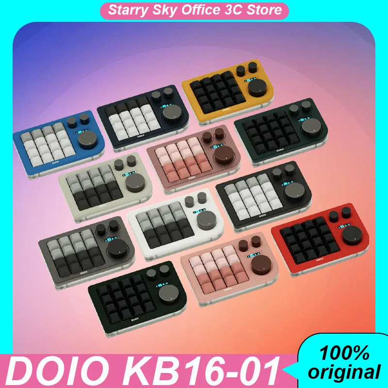 Doio Kb16-01 Mechanical Keyboard Dual Mode 16keys Keypad Three Knobs Oled Screen Xda Key Cap Laptop Mini Keyboard Pc Accessories