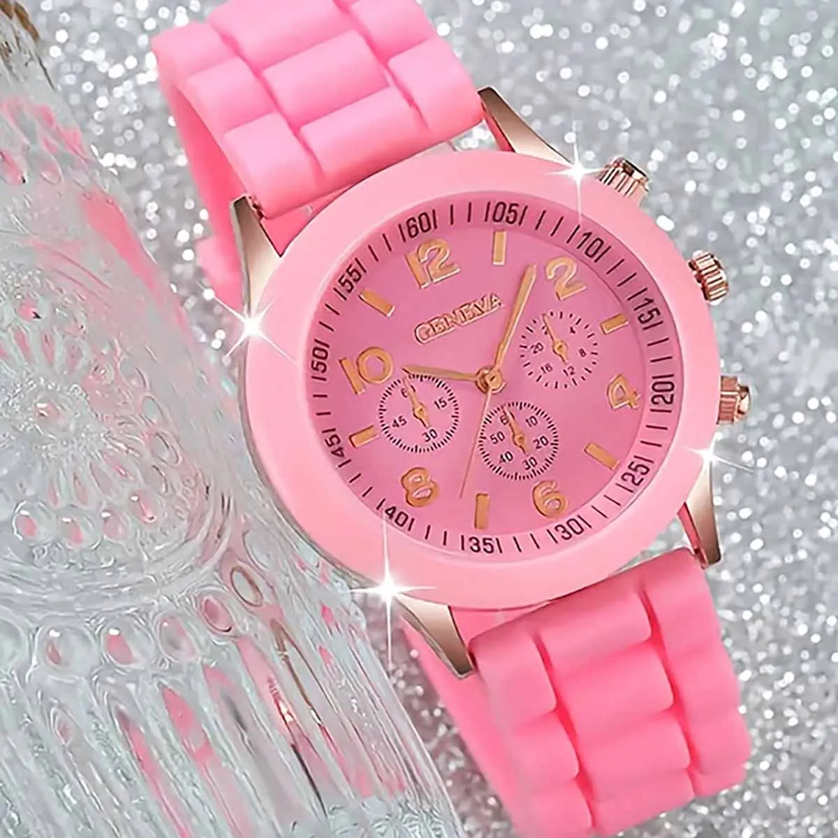 2pcs-Luxury Women's Watch Set Fashion Luxury Elegant Alloy Wristwatch Silicone Strap Couple Watch Men Quartz Holiday Gifts view 4