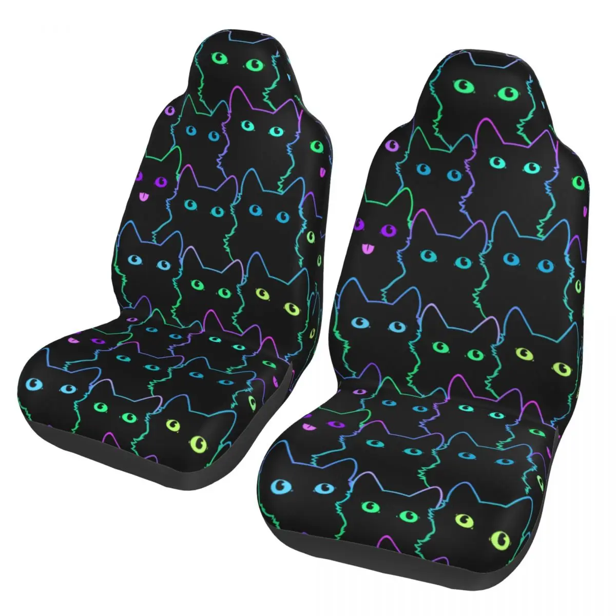 Colorful Cat Silhouettes Universal Car Seat Cover Four Seasons AUTOYOUTH Cartoon Black Cats Car Seat Cushion Seat Protector