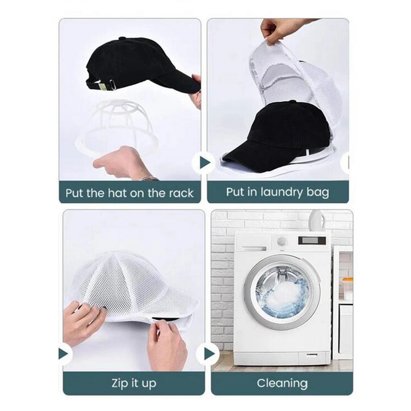 Hat Washer Cap Washing Holder Frame Cage Protector Portable Multifunctional Detachable 2 in 1 Hat Organizer for Washing Machine