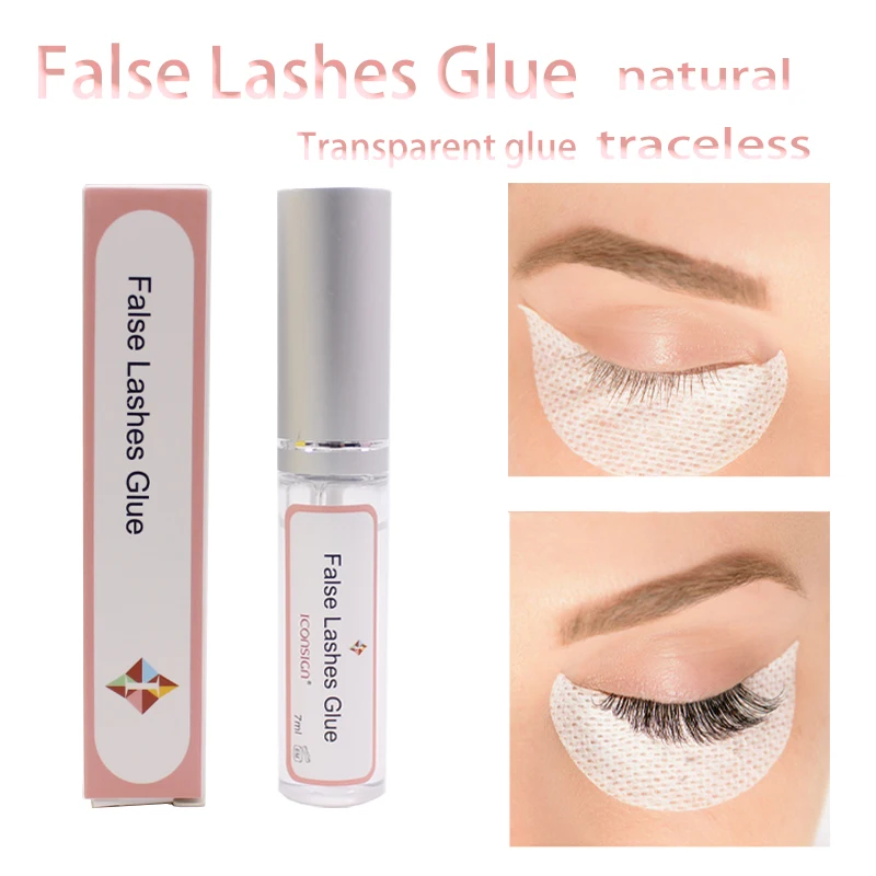 7 ml Iconsign Falscher Wimpernkleber für Wimpernverlängerung, transparent, natürlich, schnell trocknend, superstarker Stick, Original-Make-up