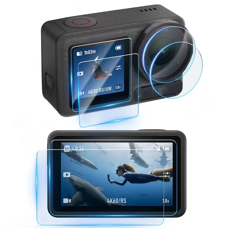 SQPP-для DJI Osmo Action 5 Pro, крышка объектива камеры, HD закаленное стекло, защита экрана, твердость 9H, защита от царапин