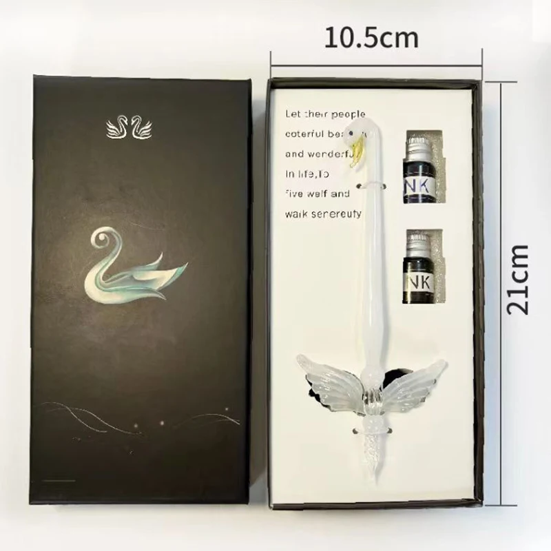 Exquisite Starry Sky Glass Pen set Signature Crystal Pen for students with dip pen glass dip ink pen stationery