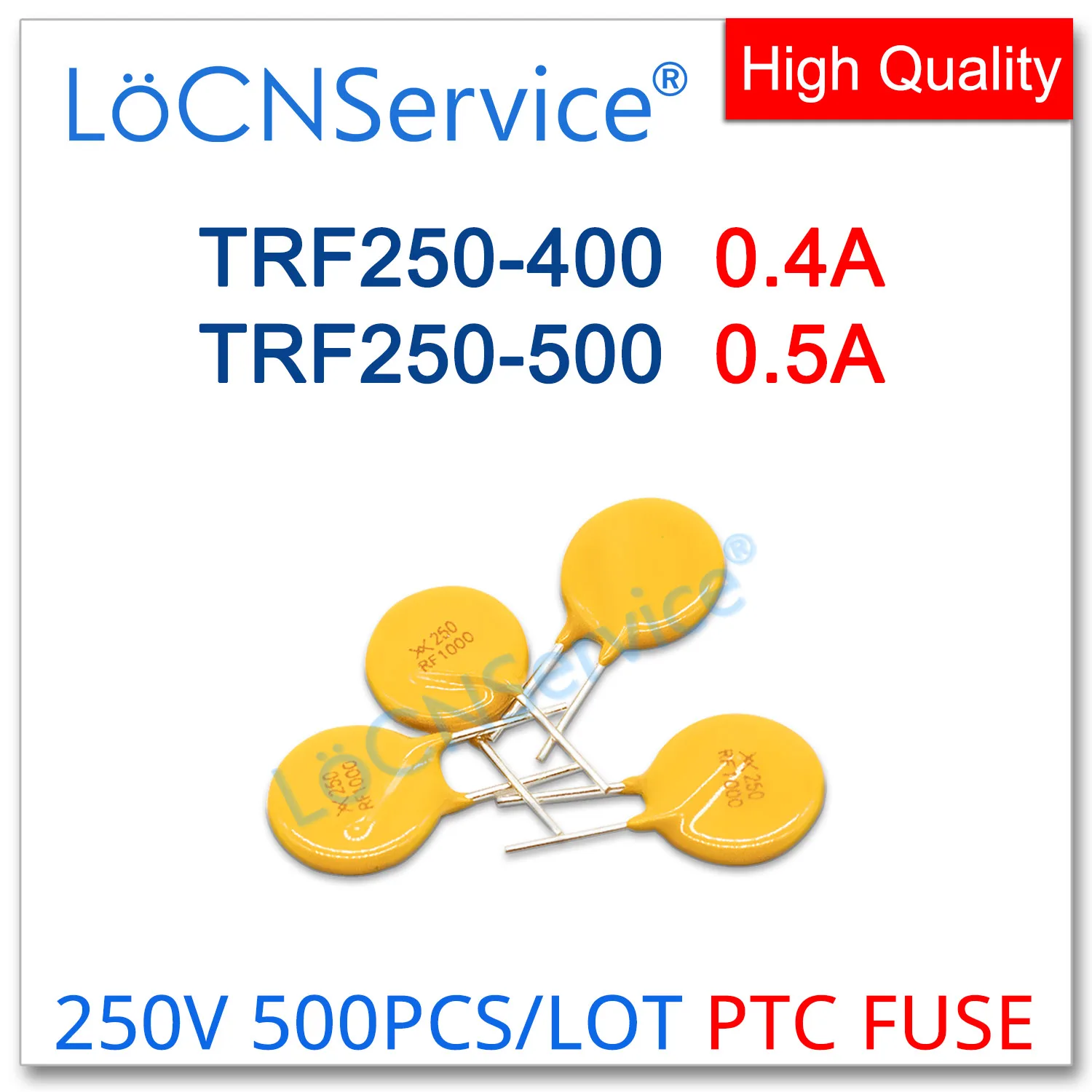 LoCNService 500PCS TRF250-400 TRF250-500 250V 0.4A 0.5A RF400 RF500 JK250-400U JK250-500U Resettable Fuse PTC DIP Chinese TRF250