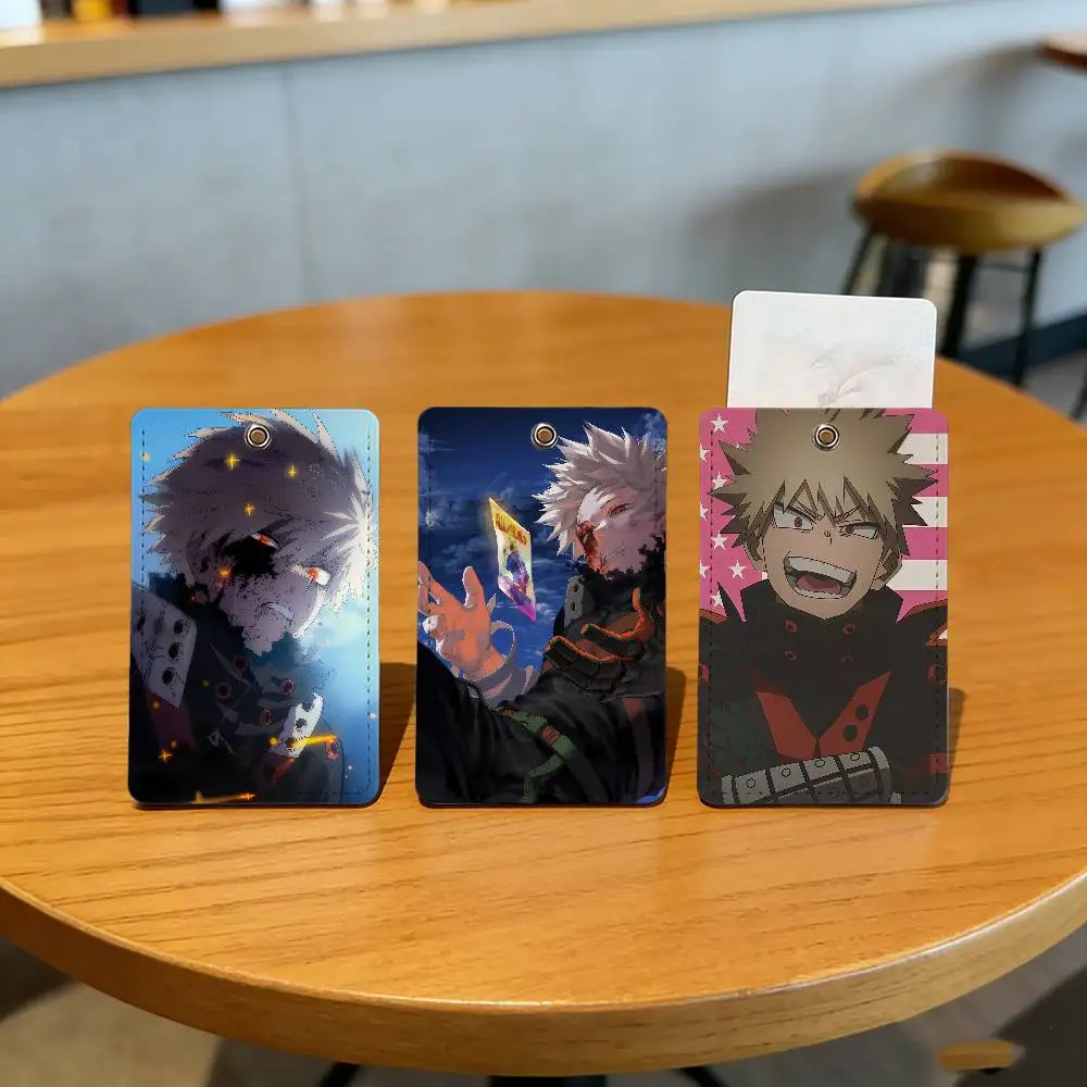 

Katsuki Bakugo My Hero Academia School rectangular keychain Bus house access card protective cover PU leather ID Best sellers