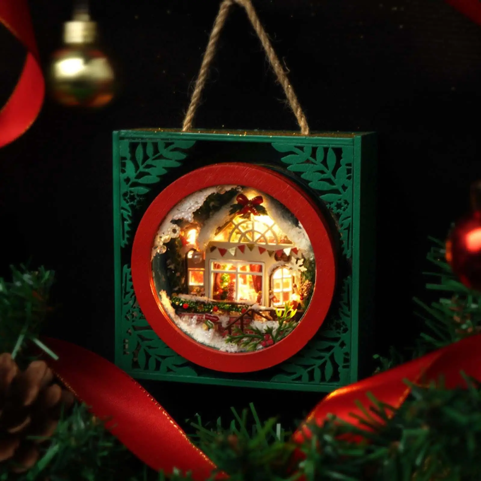 가벼운 미니 하우스 모델 키트로 DIY, 수제 크리스마스 장식