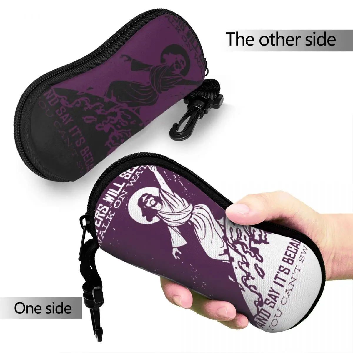 Surfing Jesus Glasses Case Anti-Fall Box Christian God Sunglasses Storage Box Print Glasses Box