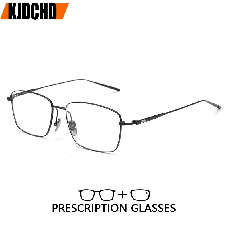 

KJDCHD деловые титановые очки для чтения мужские высококачественные фотохромные очки ручной работы с защитой от синего света очки по рецепту очки для близорукости