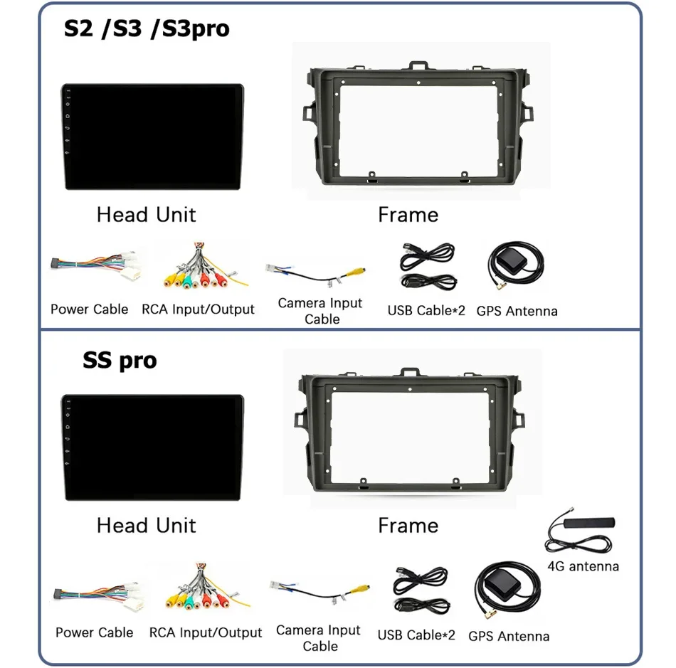 2 DIN 4+64G android 10 Car radio Multimedia Player Carplay Auto GPS navigation NO DVD DSP For Toyota Corolla E140/150 2006-2013