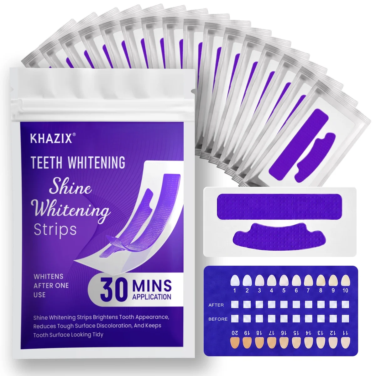 1/7 paires de bandes blanchissantes pour les dents, pour un sourire plus blanc, bandes dentaires flexibles faciles à appliquer pour les soins cosmétiques quotidiens 1