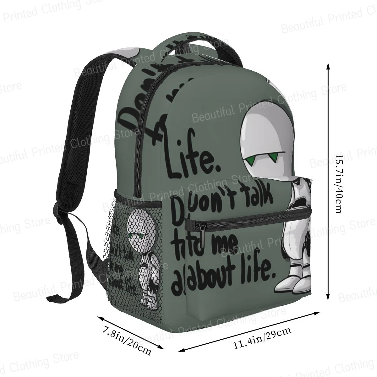 Marvin Versatile Backpack Boys Girls Bookbag Don_t Talk To Me About Life Laptop Rucksack Shoulder Bag Daily portable bag