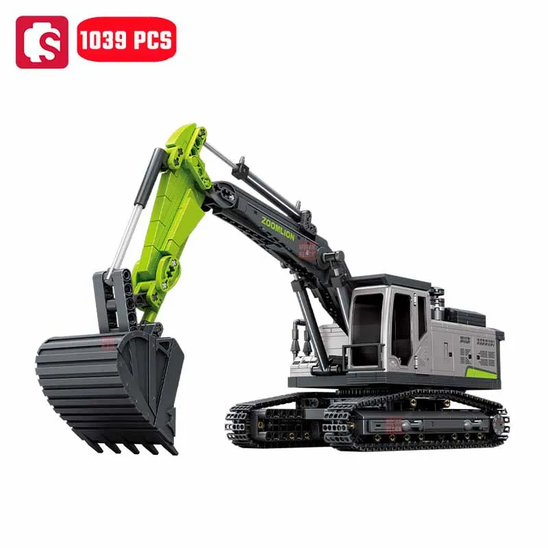 SEMBO 1039pcs Excavator Truck Assemblage Building Blocks MOC Engineering Vehicle Model Bricks Kids Toys for Boys Birthday Gifts