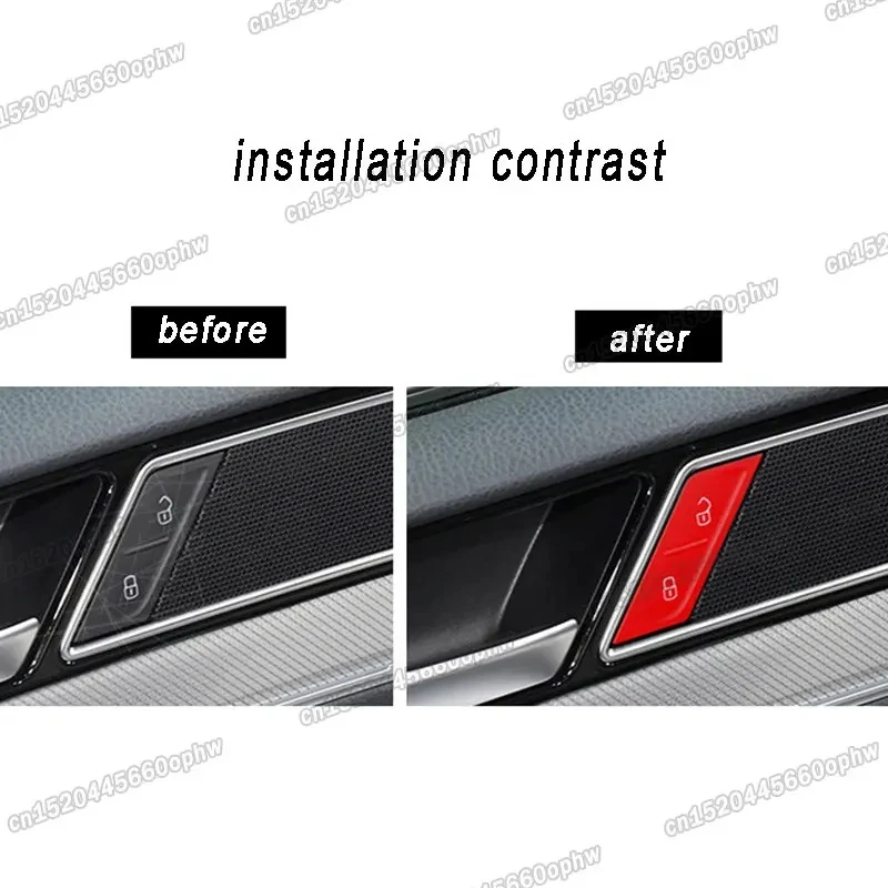 Car Door Lock Button Sticker Cover Panel for Volkswagen Vw Passat B8 2017 2018 2019 2020 2021 2022 2023 2024 2025 Arteon Cc