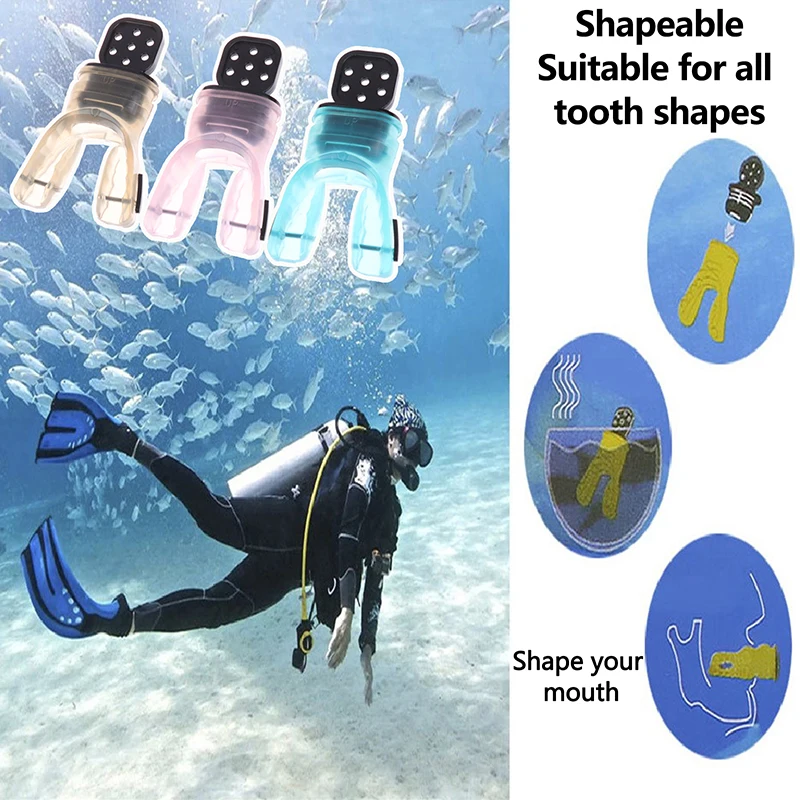 【セール中】シリコーンシュノーケルダイビングマウスピーススキューバ成形可能バイトマウスピースレギュレータプラスチックシュノーケルマウスピース