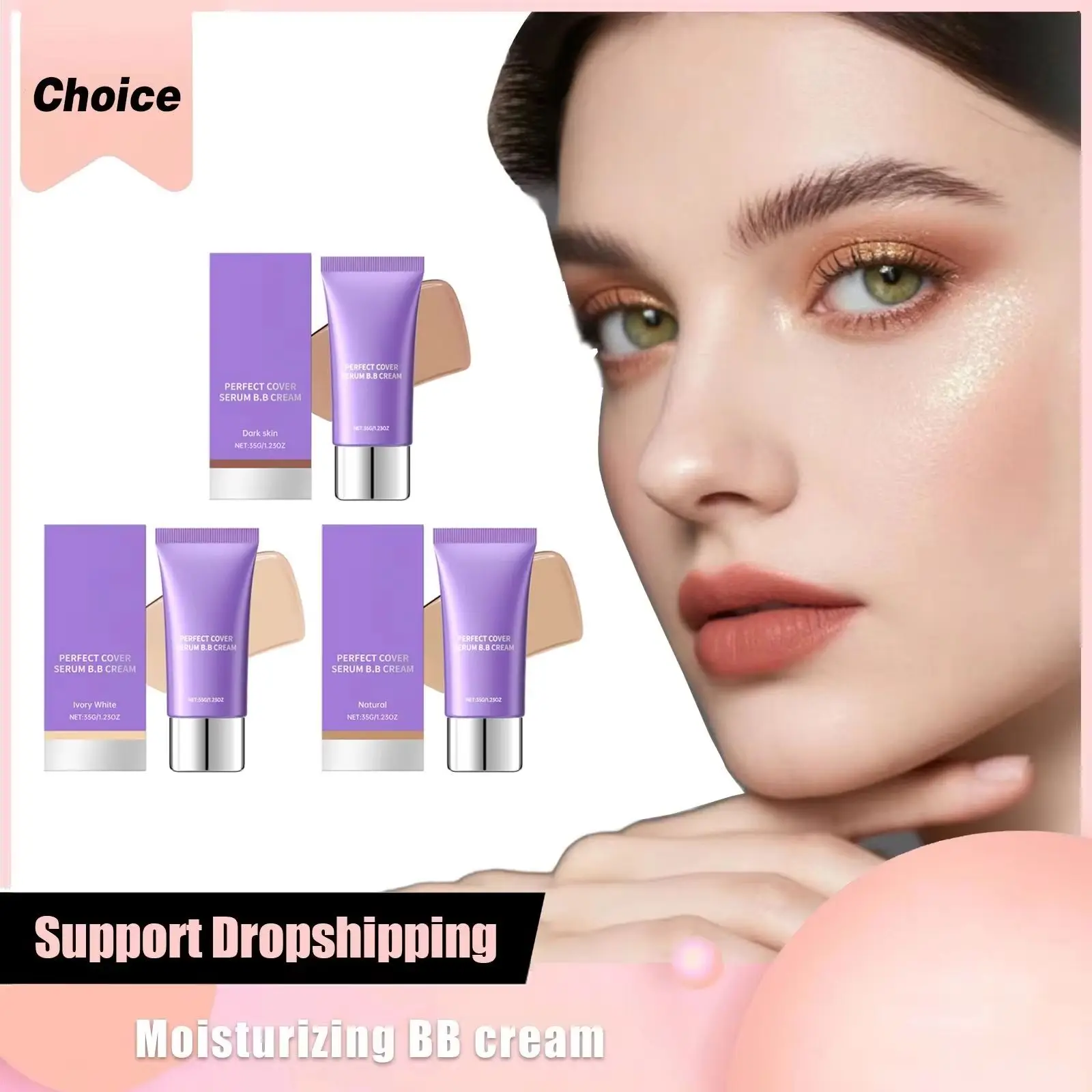 

BB Cream Foundation Perfect Cover Concealer Waterproof Hyaluronic Acid Color Correcting CC Cream Brightening Base Makeup Primer