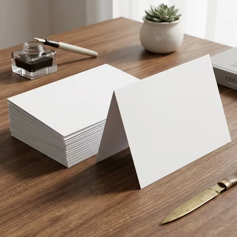 10-Pack Blank DIY Greeting Cards 5.91x7.87 Inch Elegant White Design Suitable for Christmas Weddings And Special Occasions