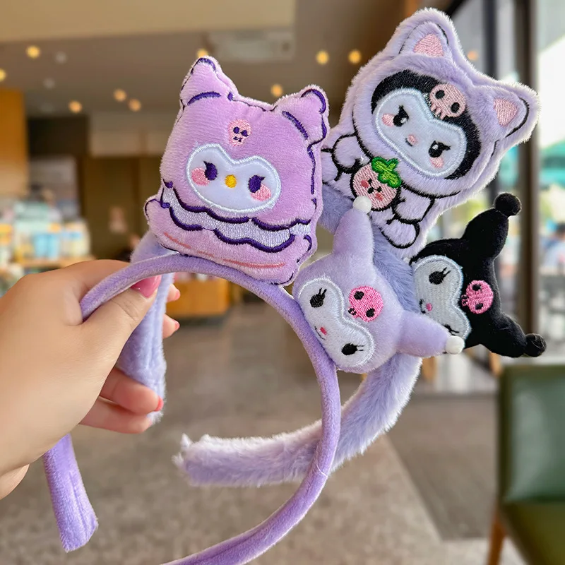 

Cute Kurumi headband children wash face hair band girls cartoon headdress bundle hair band plush hair bundle hair card