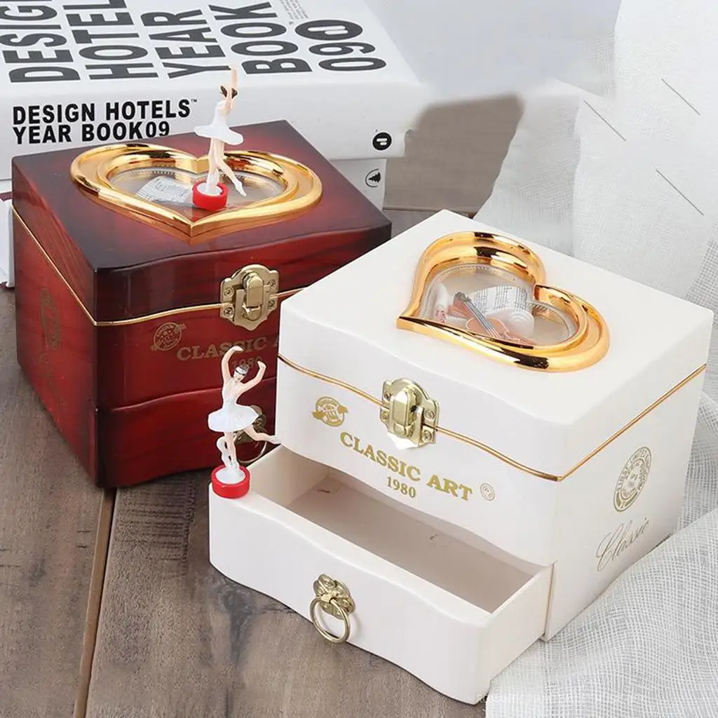 Plastic Hand Crank Music Box Classic Decorative Jewelry Box Gift for Kids Friends Family Musical Toys