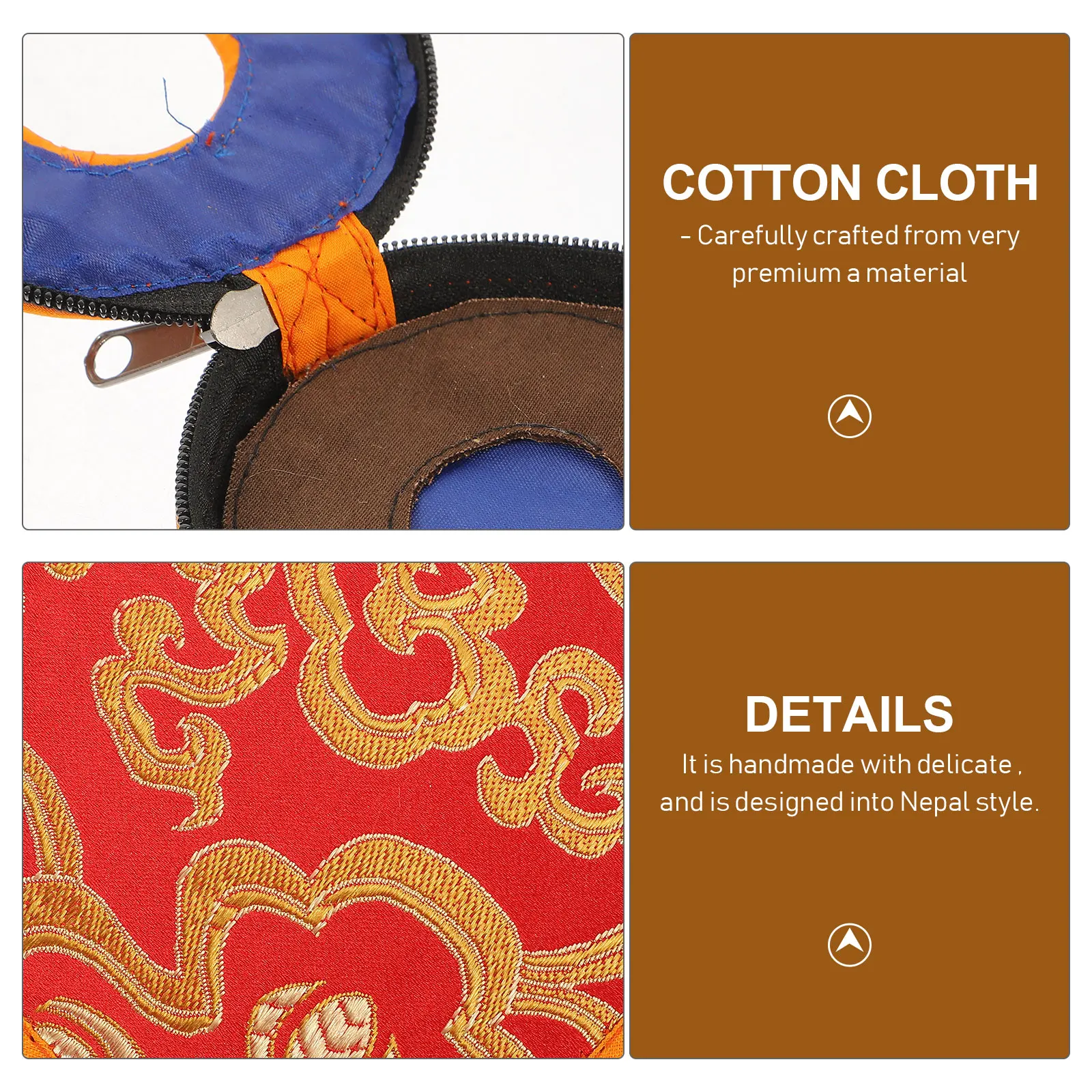 

Handmade Nepal Style Meditation Storage Pouch For Tingsha Cymbals Durable Protective Case Perfect Size Cymbal Holder Religious