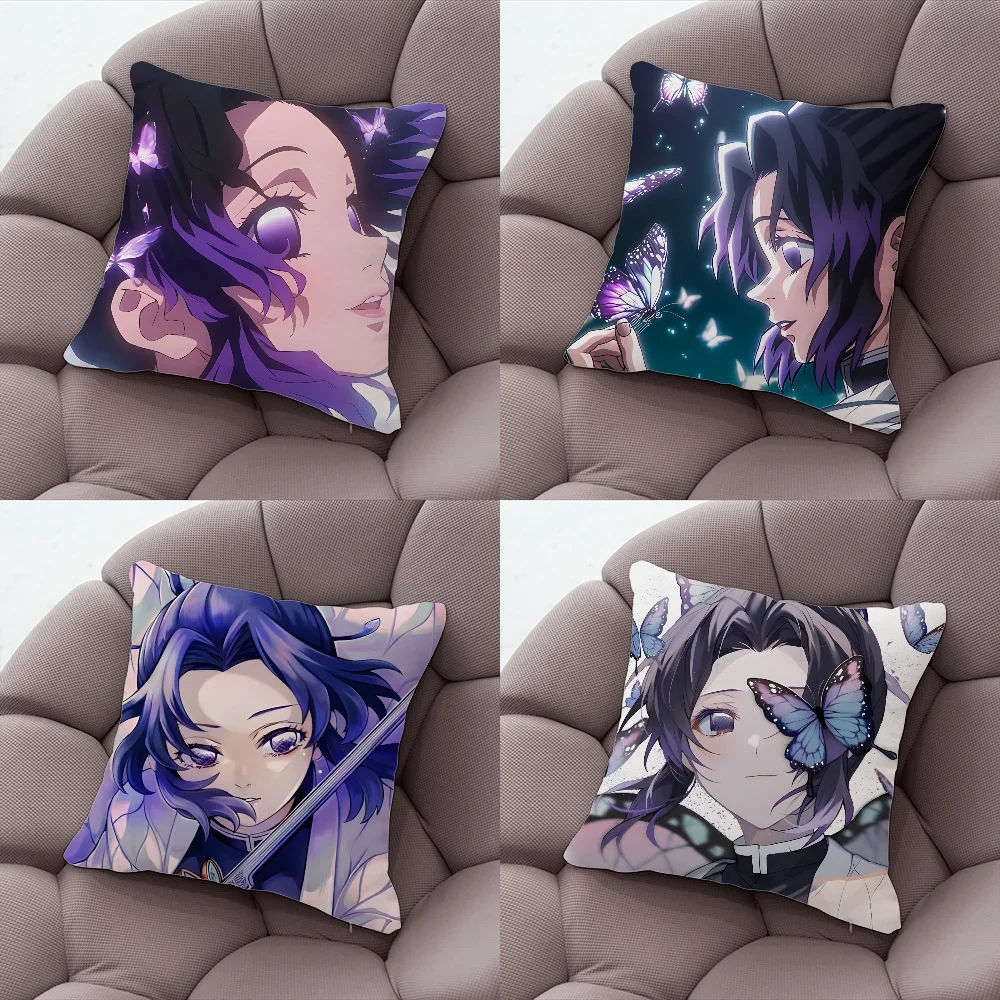 

Demon Slayer Kochou Shinobu Pillow Case Pillow Case Living Room Sofa Cushion Cover Suitable For Home Bedroom Room Decoration