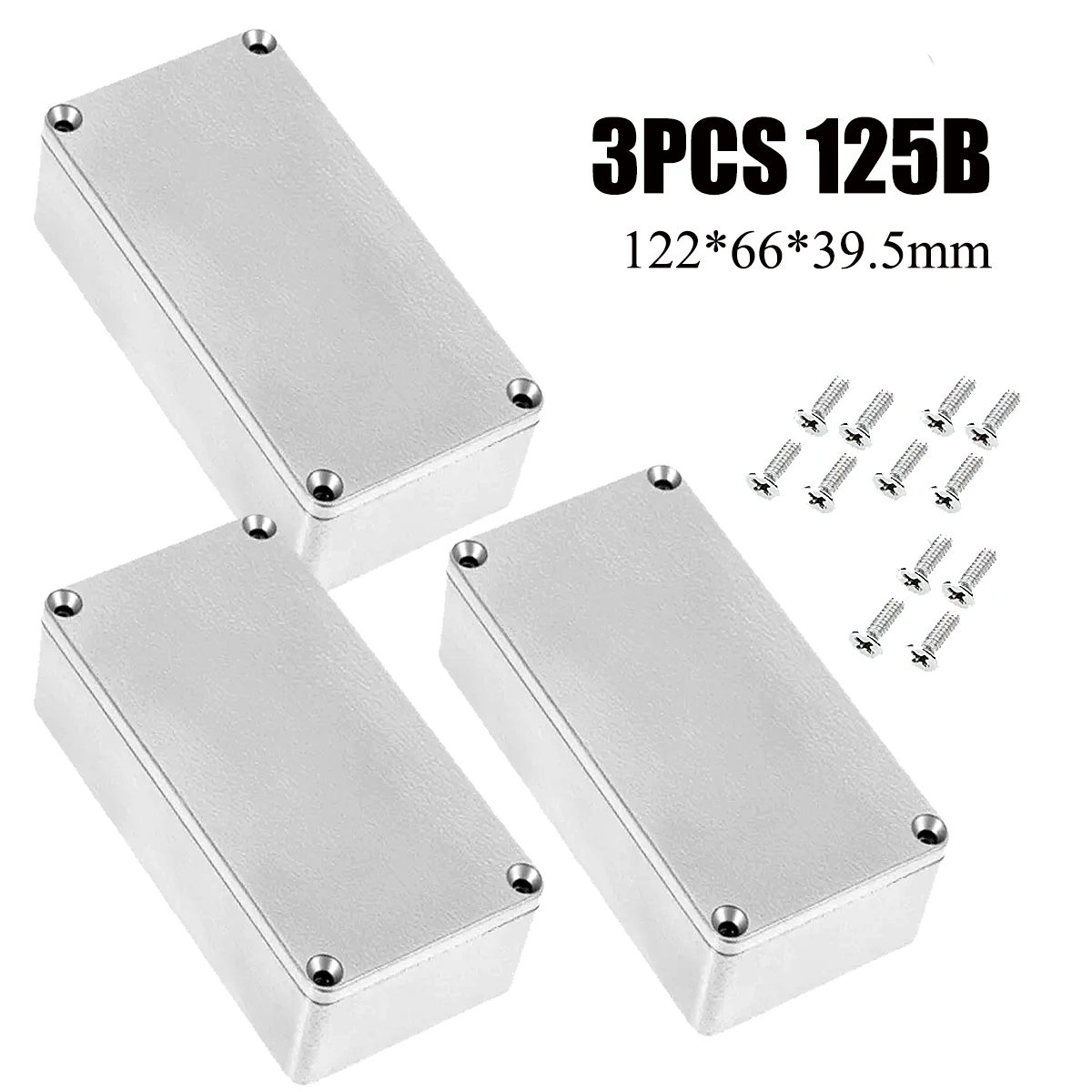3 STKS Aluminium Stomp Box Behuizing voor DIY Gitaar Effectpedaal-12 Maten (1590A/B/BB/C/D/DD/G/LB/XX/BB2/125B/1032L)