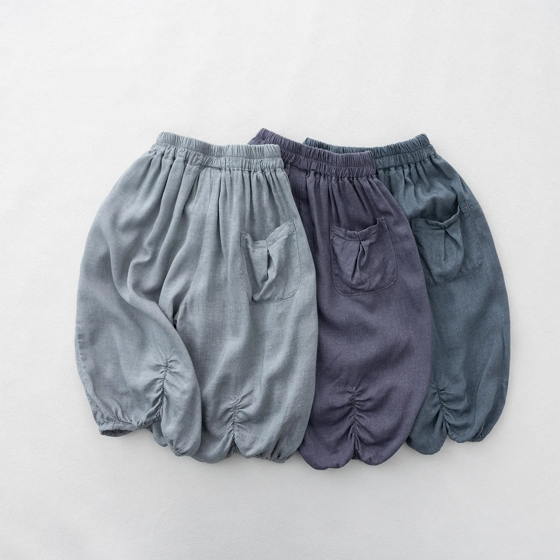 

2026 Summer New Children Mosquito Proof Pants Solid Boys Thin Breathable Trousers Cotton Loose Kids Girls Casual Wide Leg Pants