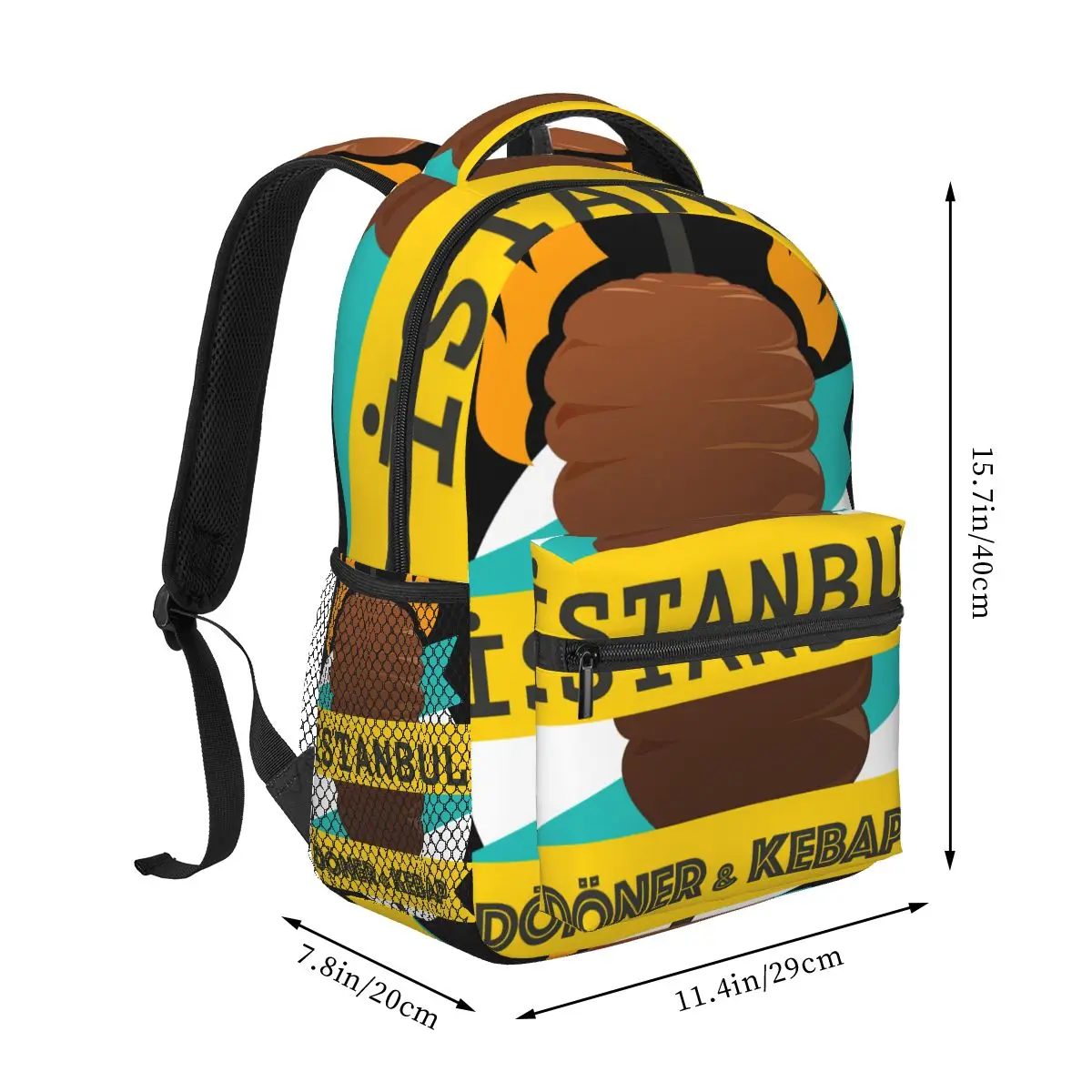 Doner Kebab-mochila informal Unisex para estudiantes, viaje de ocio, ordenador