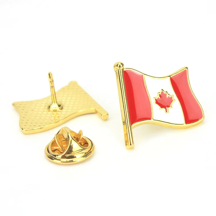 Zinc alloy die-casting metal cartoon national flags, brooch badges, Canadian drip oil badges