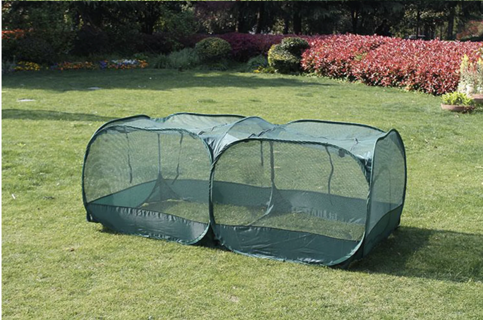 200x100x75CM Bouncing Type Anti-bird Net Double Lattice Garden Netting Collapsible Plant Dark Green Butterfly Cage with Zipper