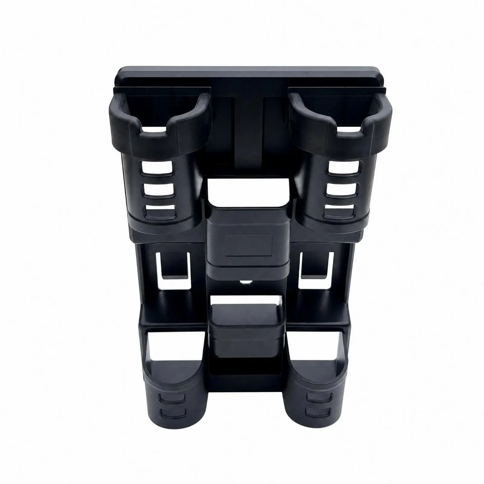External Fishing Rod Holder for Tackle Box Black ABS Mount Bracket with Built in Sockets and Storage Compartments