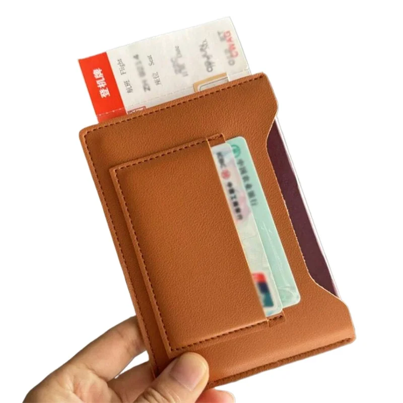 PU Leather ID Credit Card Holder Bag Travel Document Holder Multi Color Ticket Business Credit Card Organizer Wallet
