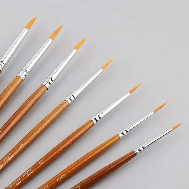 7 Cái/bộ Chuyên Nghiệp Tiết Cọ Sơn Đầu Nhọn Thu Nhỏ Bàn Chải Dành Cho Trang Sức Giọt