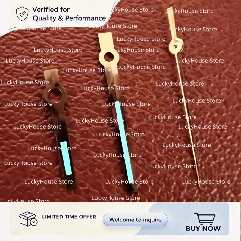 Log Rose Gold Watch Hands, Replacement Watch Parts, Polished Hands For 3235, Super Bright Ice Blue Luminous