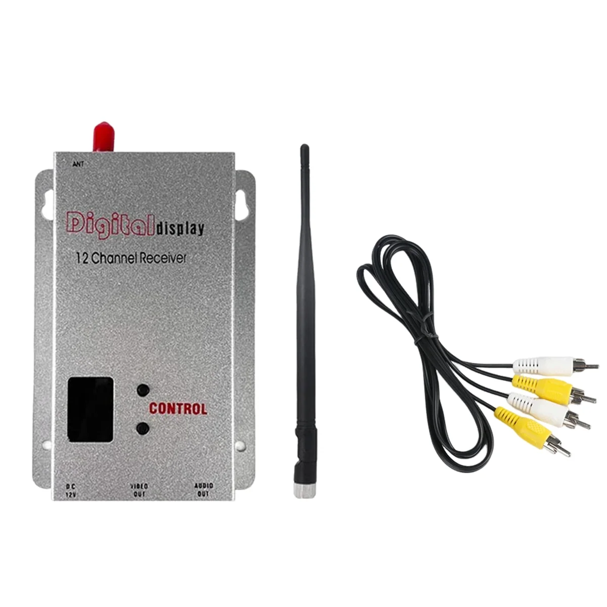 1.2G 1.5W FPV VRX Receiver+Antenna 12CH 1500Mw Audio Video Receiver for Long Range FPV Drone RC Model