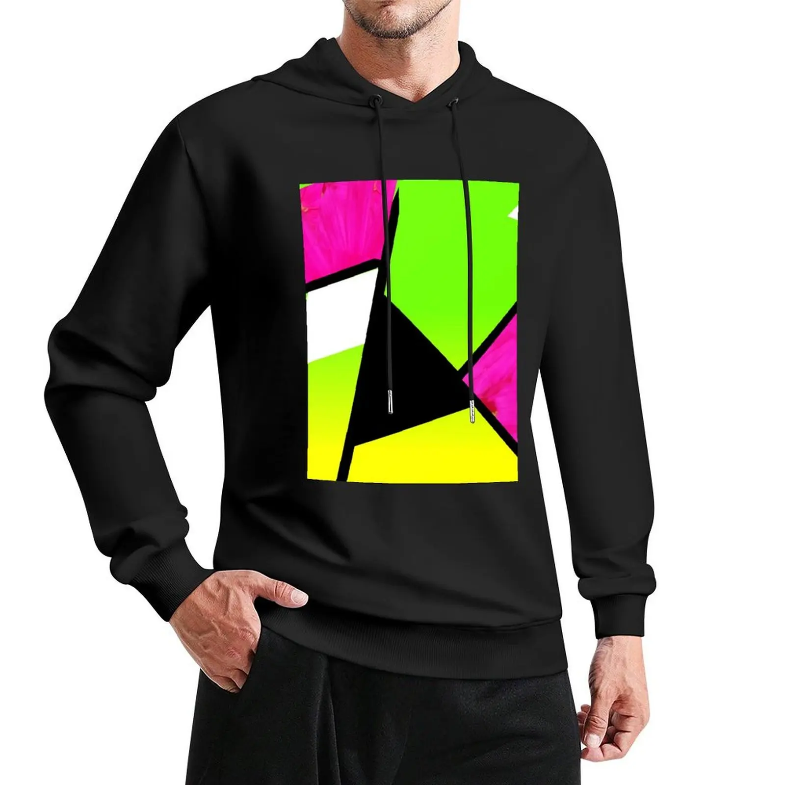 

Neon Color Blocking Pullover Hoodie men's clothing male clothes men's coat japanese hoodie