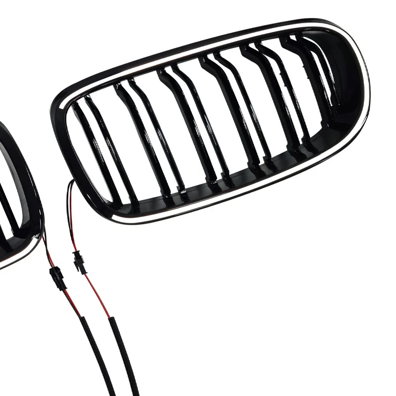 شبكة أمامية LED سوداء لامعة لسيارات BMW 3 Series E90 E91 LCI 325i 330i 335i 328i 2009-2011 شوايات سباق السيارات