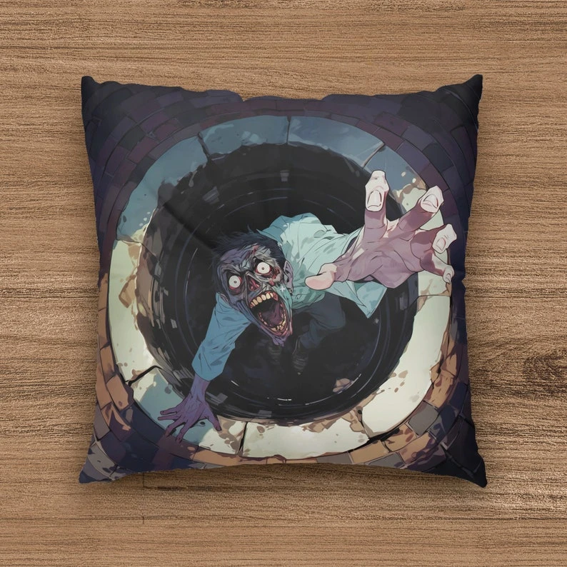 Zombie Tufted Anime Floor Pillow Seating Cushion Seating   Indie Grunge Pop Art College Dorm Room Decor  Anime Merch pillowcase