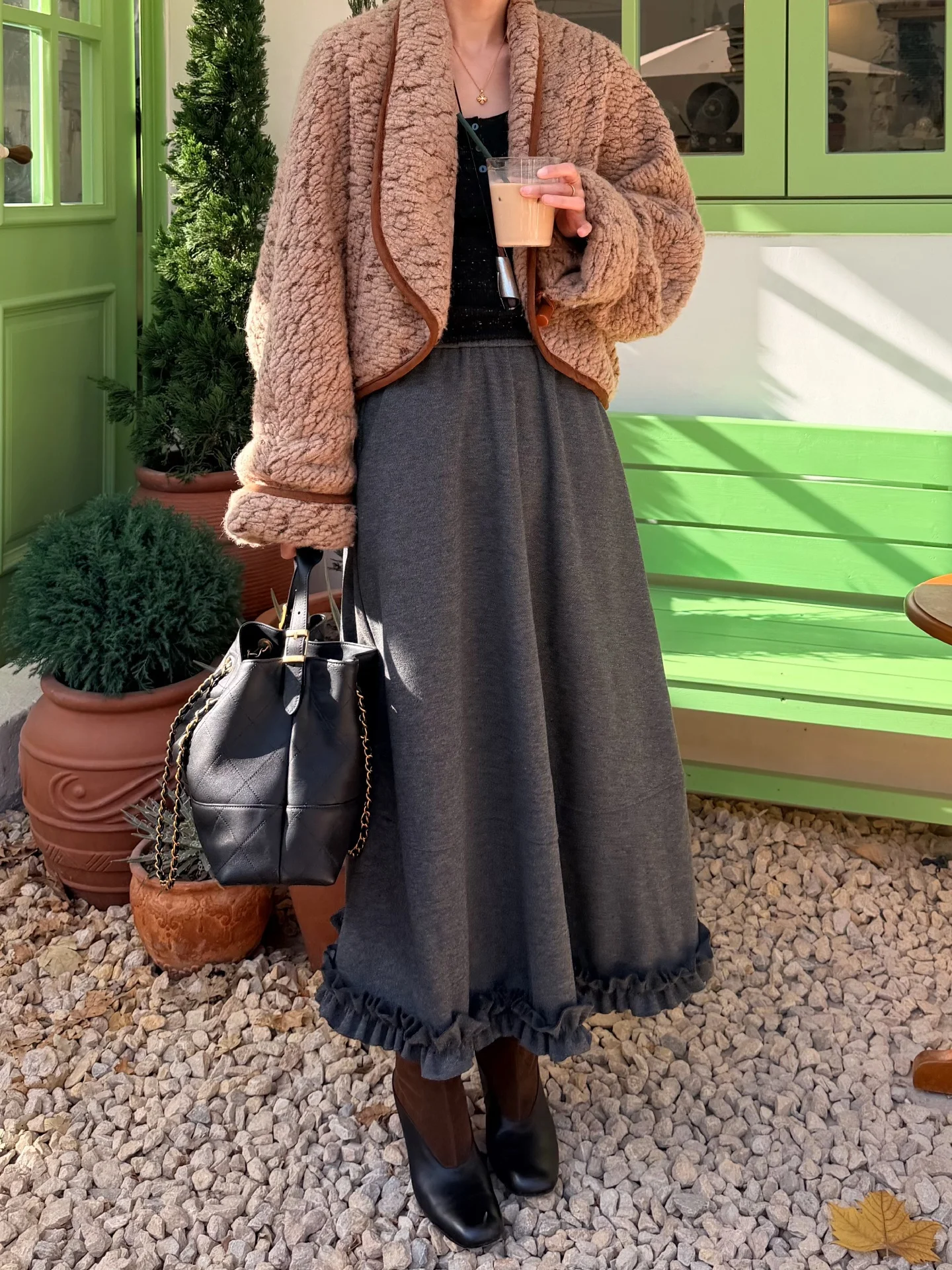 

Романтичная лимитированная шерстяная юбка с леопардовым принтом, А-силуэт, приталенная, с высокой талией, универсальная миди-юбка для делового и повседневного стиля