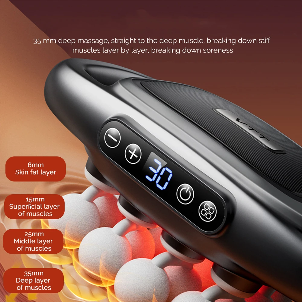 30-Head Fascia Gun High-Frequency Vibration Body Massage Gun Back and Waist Massager Massager Neck Shoulder Massager Masajeador