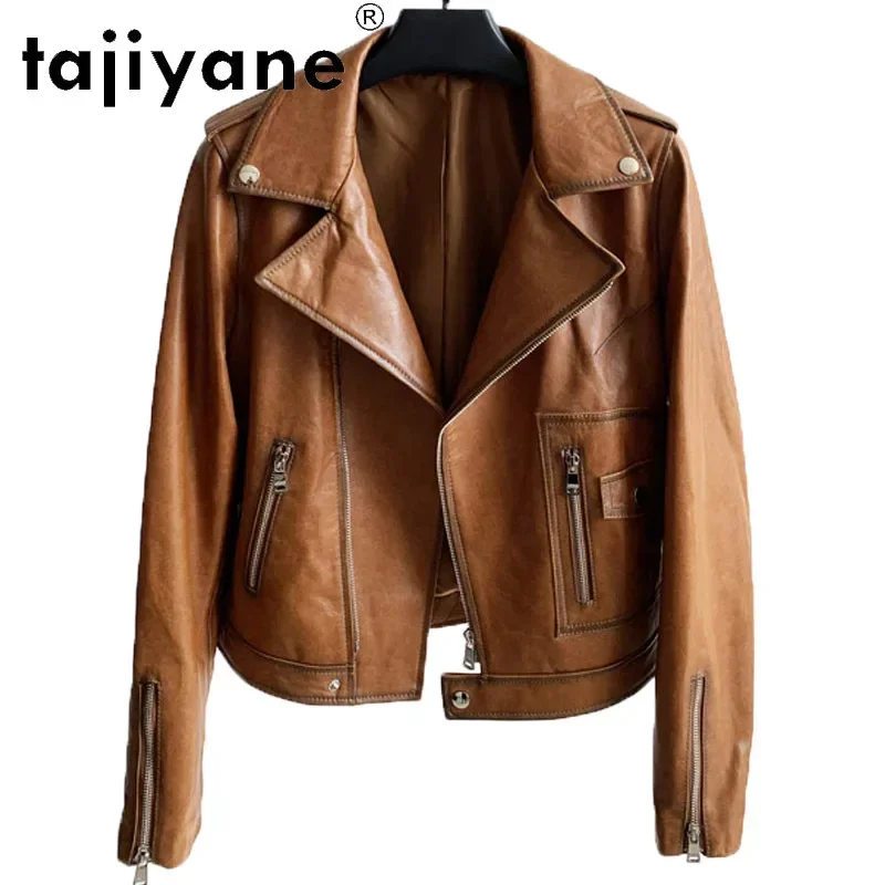 Tajiyane Spring Real Leather Clothes for Women Ladies Genuine Sheepskin Coats Vintage Female Tops Shorts Mujer Chaqueta TN2047