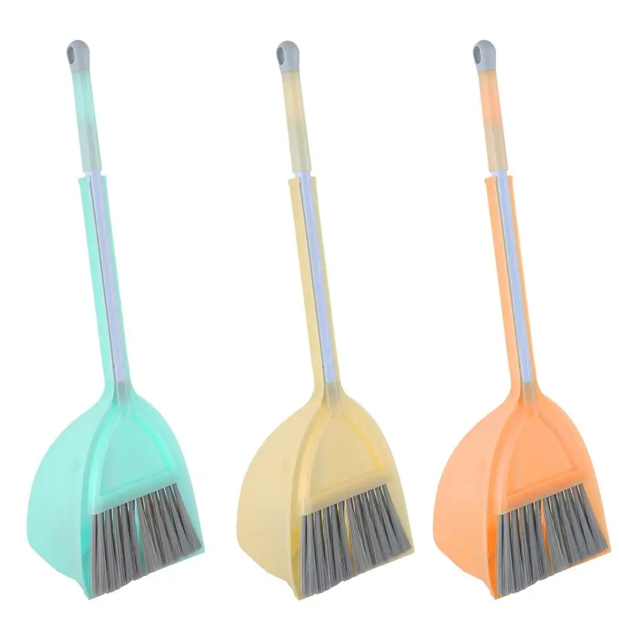 

Broom with DustpanSmall Housekeeping Cleaning Sweep for Kitchen Bathroom Pet Nest Boat3set,BlueOrangeYellow