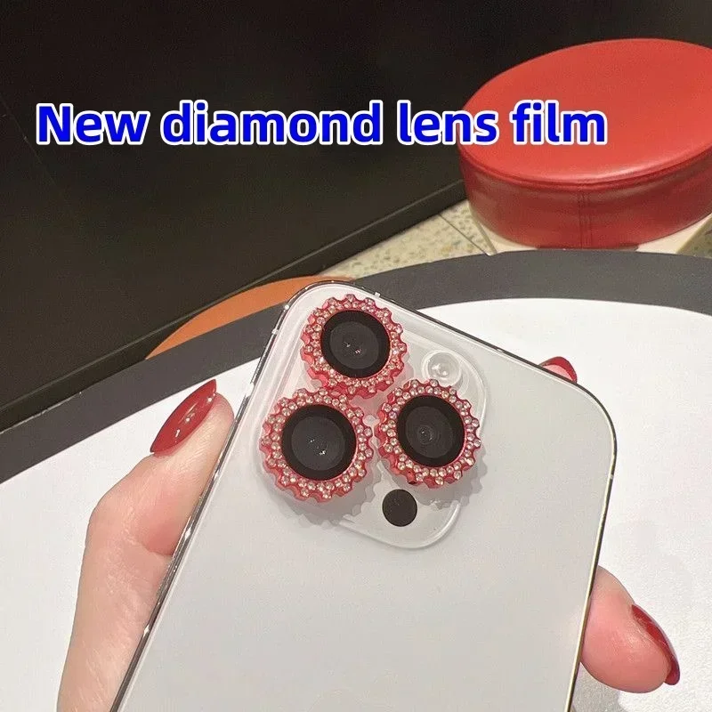 Diamond Full Cover Camera Lens Protector Glass For IPhone 15 13 12 11 14 Pro Max Lens Ring Protection Film On IPhone 12 13Mini