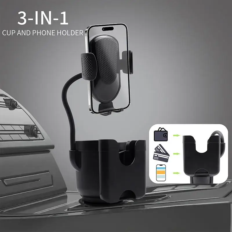 Cell Phone Cup Holder Car Mount Car Cell Phone Holder 360rotate Car Holder Phone Mount Auto Cup Holder Extender Non-Shaking For