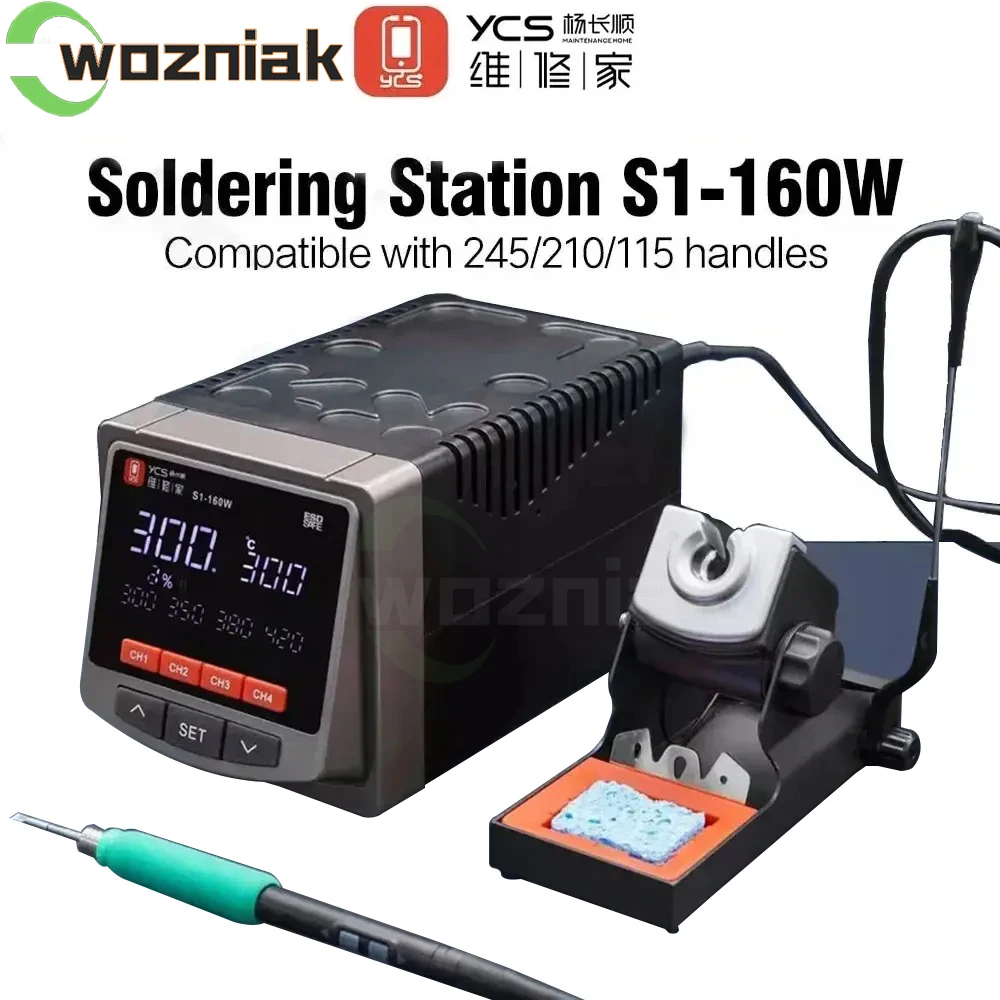 YCS S1-160W Welding Station Automatic Sleep Soldering Iron Soldering Station Compatible With 245/210/115 Tips Welding Station