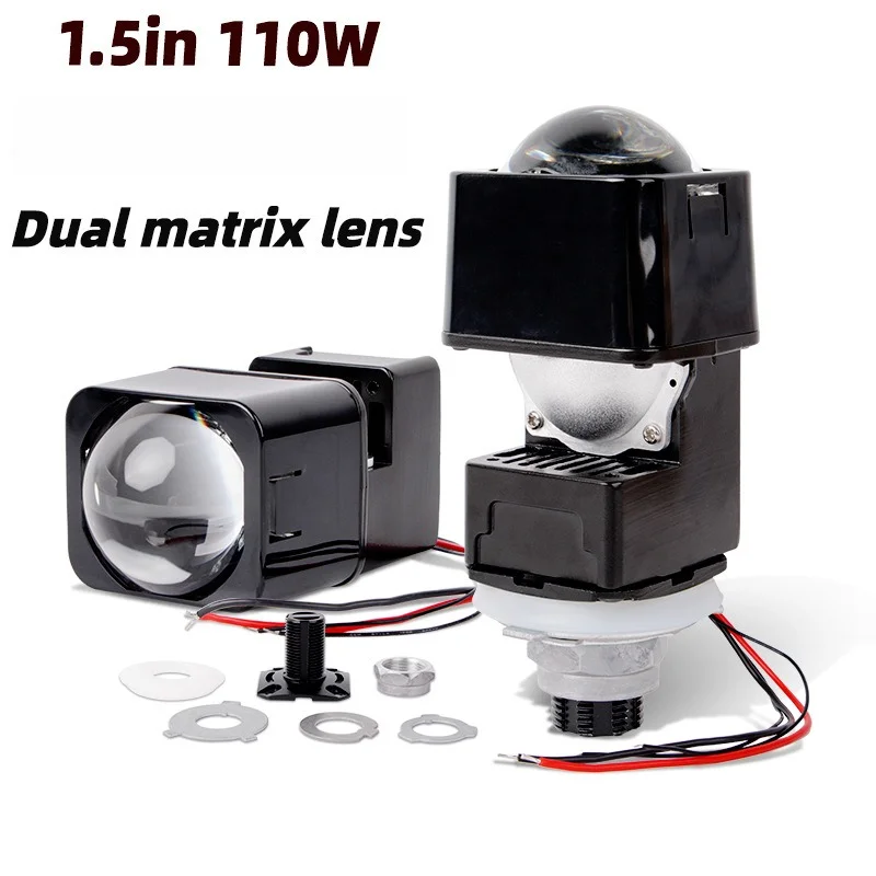 

1.5 Inch Matrix Bi LED Projector Headlight h7 h4 led High Low Beam Car Motorcycle Retrofit Lamp Aviation Aluminum Super Bright