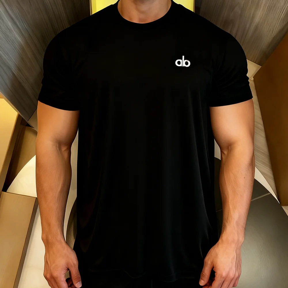 Koszulka z nadrukiem liter AL 2025, klasyczna, z grubej bawełny, unisex, oversize, luźna, casualowa, streetwearowa, z krótkim rękawem.