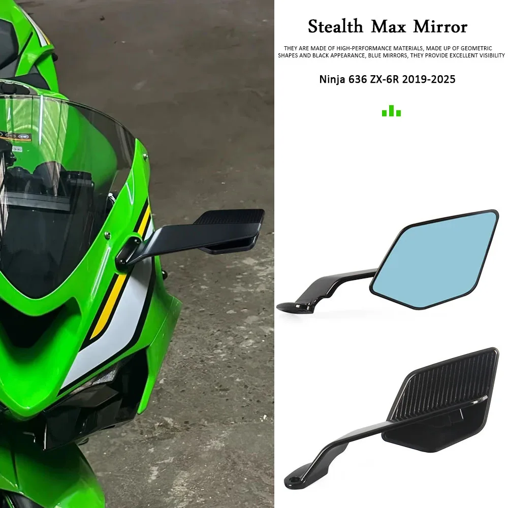 

New Ninja 636 ZX-6R Stealth Max Mirror Motorcycle Rear View Side Mirror For Kawasaki Ninja636 ZX-6R Ninja 636 ZX6R 2025-2019